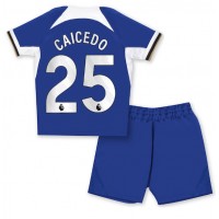 Chelsea Moises Caicedo #25 Domaci Dres za djecu 2023-24 Kratak Rukav (+ Kratke hlače)